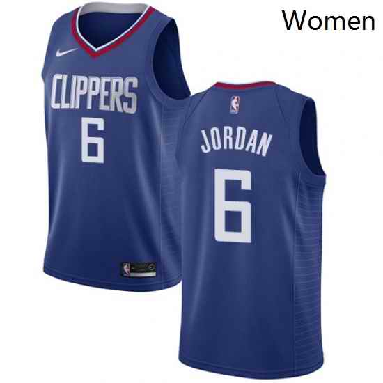 Womens Nike Los Angeles Clippers 6 DeAndre Jordan Swingman Blue Road NBA Jersey Icon Edition